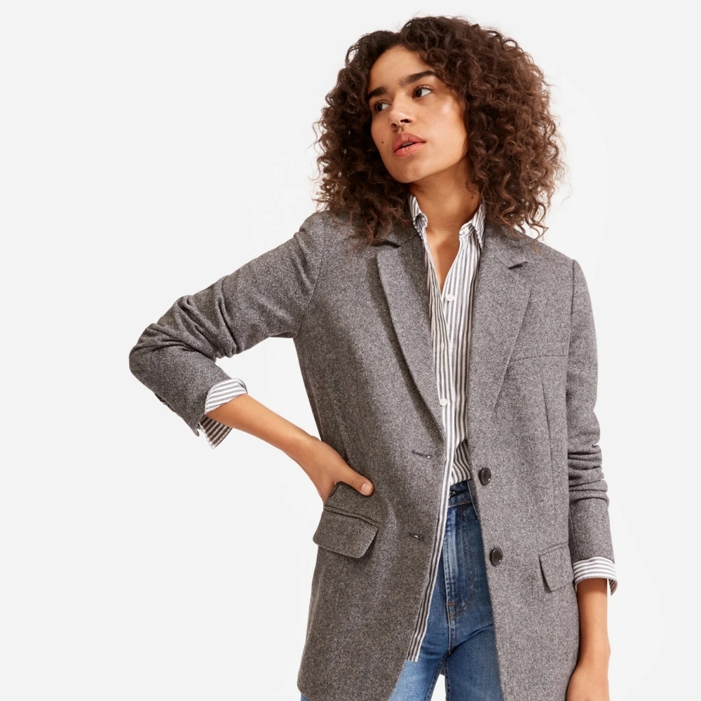 Everlane Oversized Blazer in Herringbone